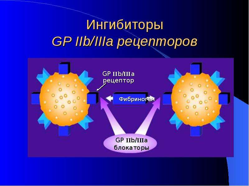  Ингибиторы
GP IIb/IIIa рецепторов
