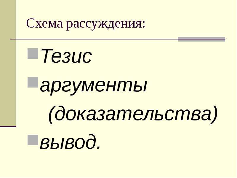 Схема рассуждения доказательства