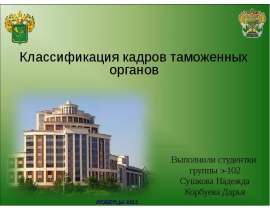 Презентация Классификация кадров таможенных органов