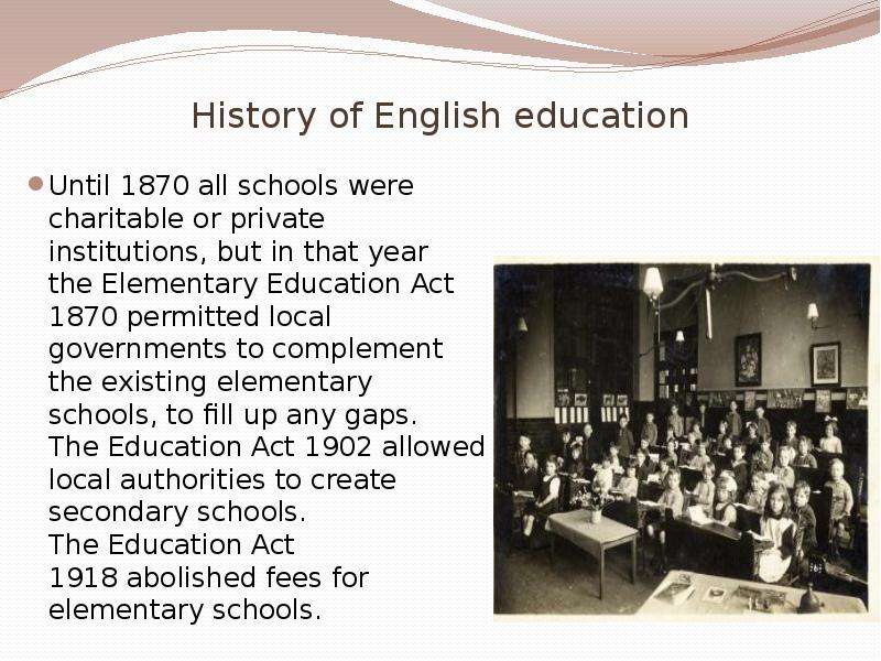 Английское образование презентация. Education School in 1870. Elementary Education Act. Education in England. Education in Germany in English презентация.