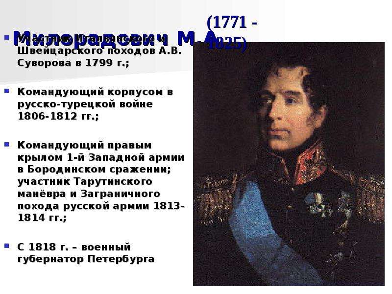 Русско-турецкая война 1806-1812 командующие. Русско турецкая война 1806 полководцы. Причины походов Суворова 1799. Милорадович 1799.