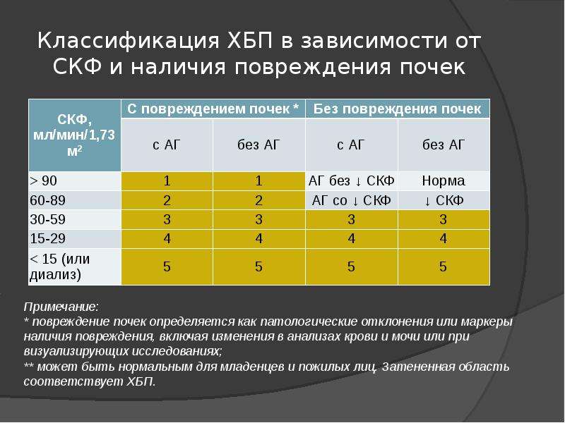 Хроническая болезнь почек. ХБП классификация. Хроническая почечная болезнь классификация. Классификация по скорости клубочковой фильтрации. Классификация ХБП В зависимости от СКФ.