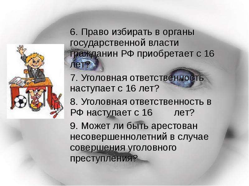 Право избирать в органы. Право избирать это тест. 6 Прав гражданина России.