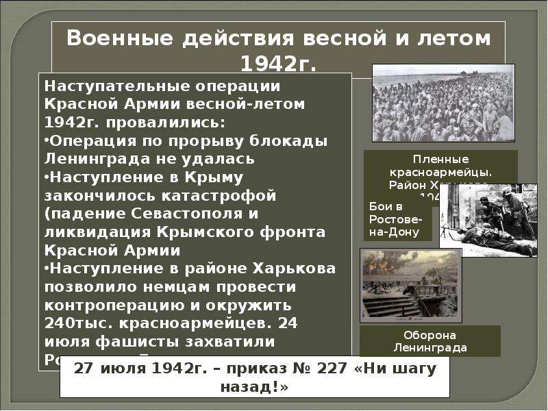 Каковы были планы воюющих сторон на 1942 в чем причины