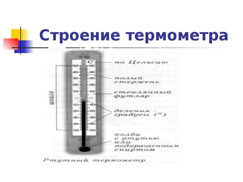 Схема ртутного термометра