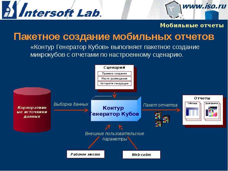 Отчетные сценарии. Способы автоматической генерации отчетов. Мобильный отчет. Пакетная разработка. Технология микрокубов.