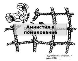 Презентация Амнистия и помилование