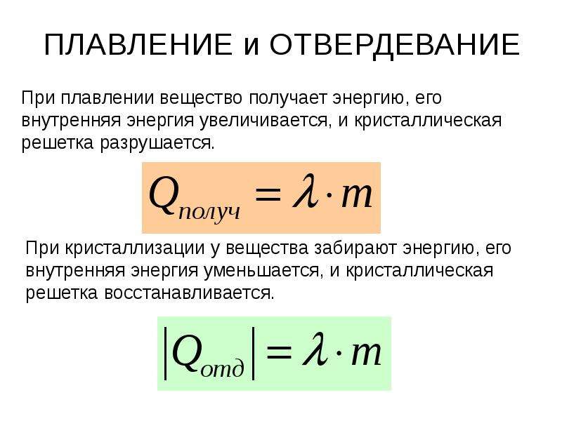 Определение теплоты плавления. Формула количества теплоты при плавлении. Формула для расчета количества теплоты при плавлении. Количество теплоты при плавлении и кристаллизации формула. Формула Кол-ва теплоты при плавлении.