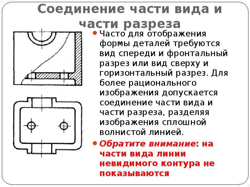 Можно ли на одном изображении соединить часть вида и часть разреза