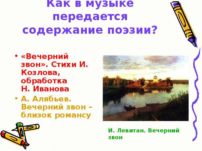 Козлов вечерний звон 4 класс перспектива презентация