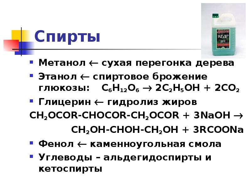 Спирт в химии презентация