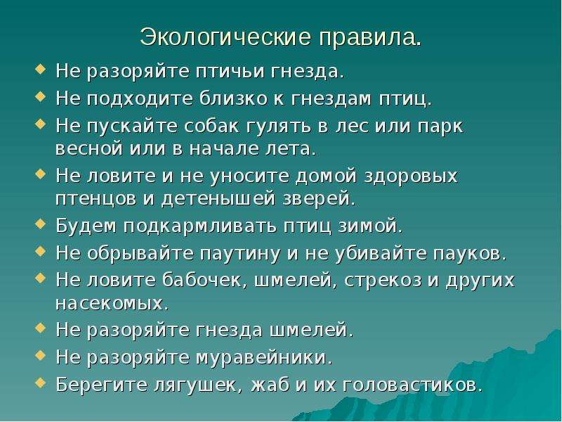 План составить план по охране природы