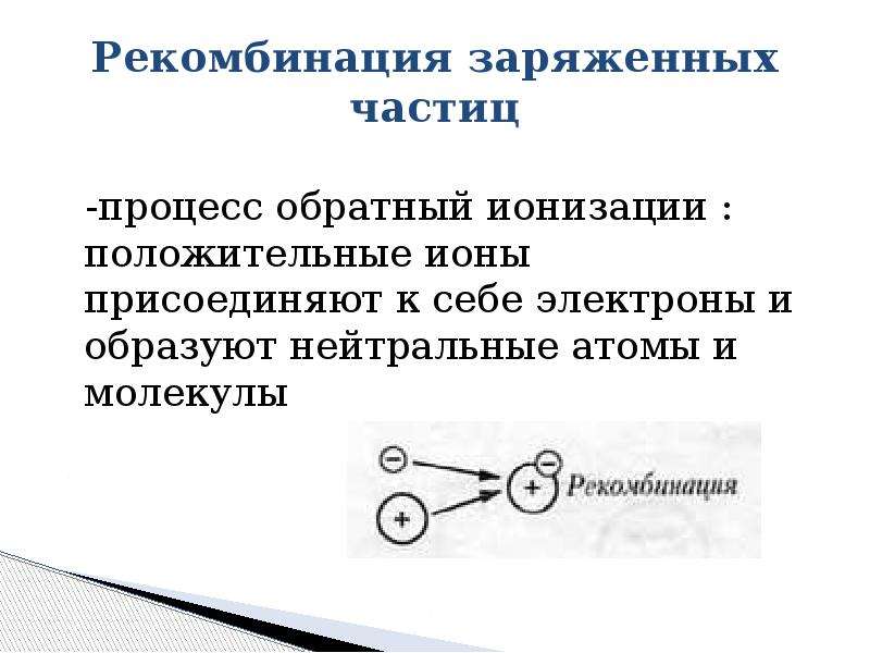 Ионизация это. Рекомбинация заряженных частиц. Рекомбинация физика. Рекомбинация ионов. Процесс рекомбинации.