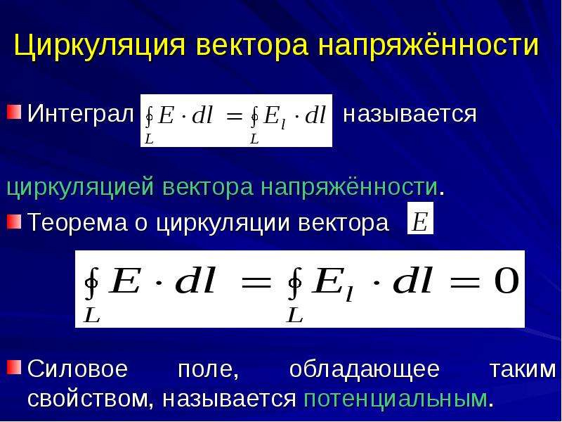 Циркуляция вектора напряженности электрического поля