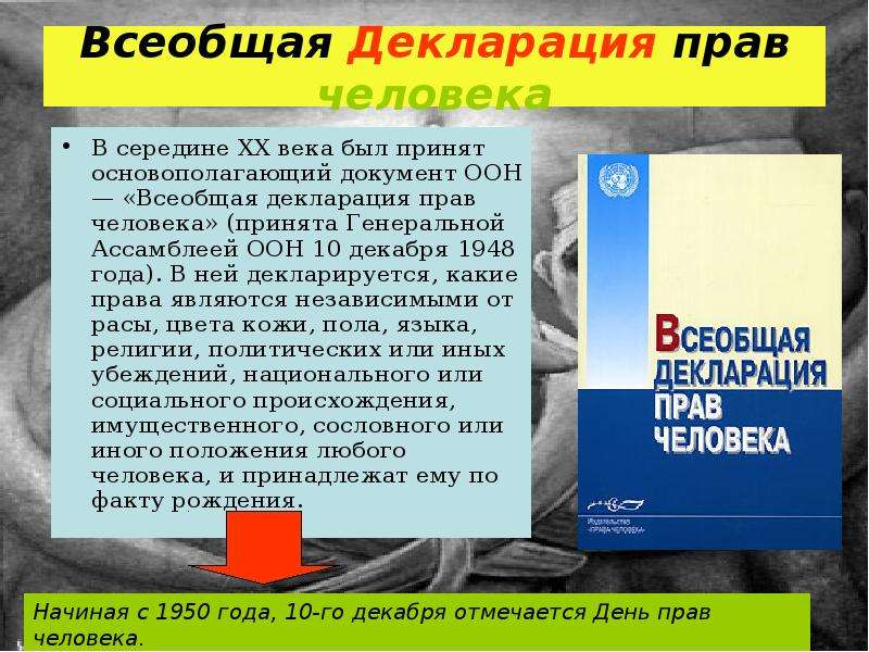 Декларация провозглашает всеобщий образец возможностей