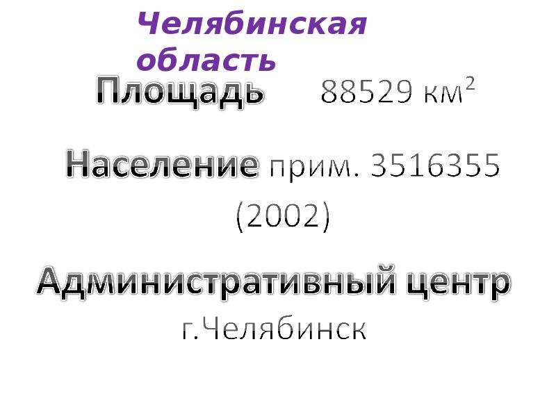 Челябинская область презентация по географии