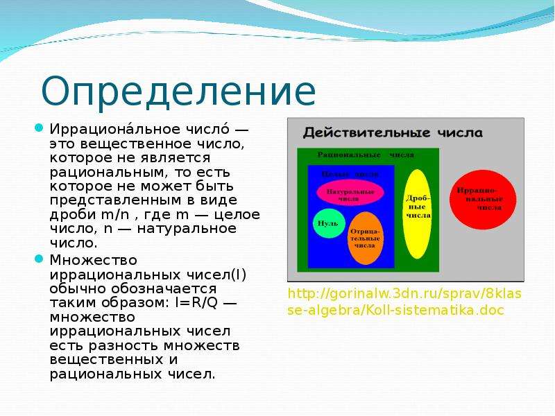 Иррациональные числа проект