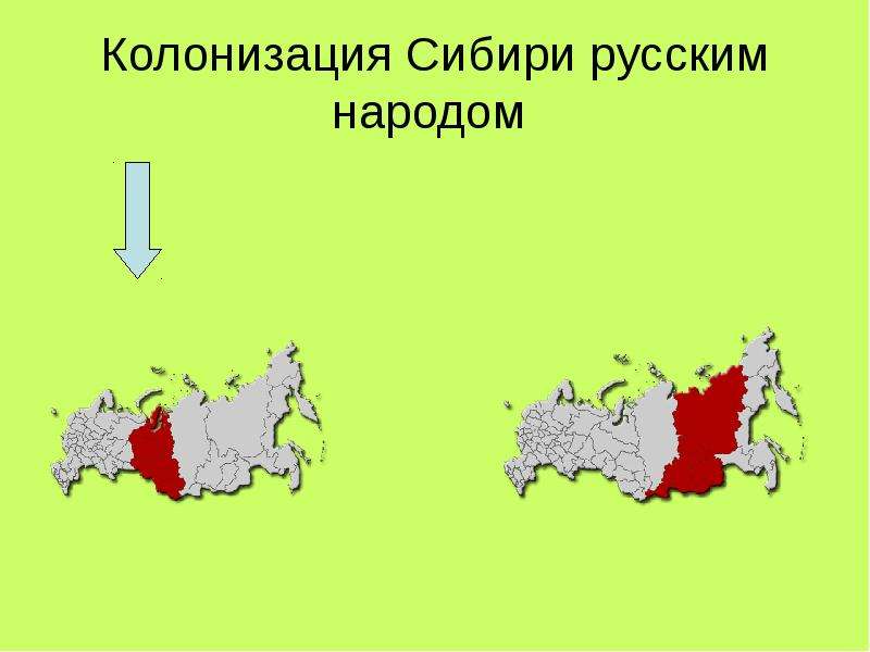 Карта колонизации сибири