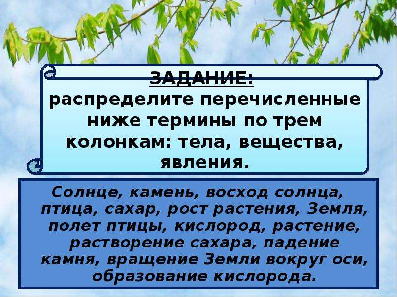 Презентация природа 8 класс. Вступление к презентации о природе. Что такое тела вещества и явления природы. Презентация о природе сахаре. Распределить тела, вещества, явления природы.