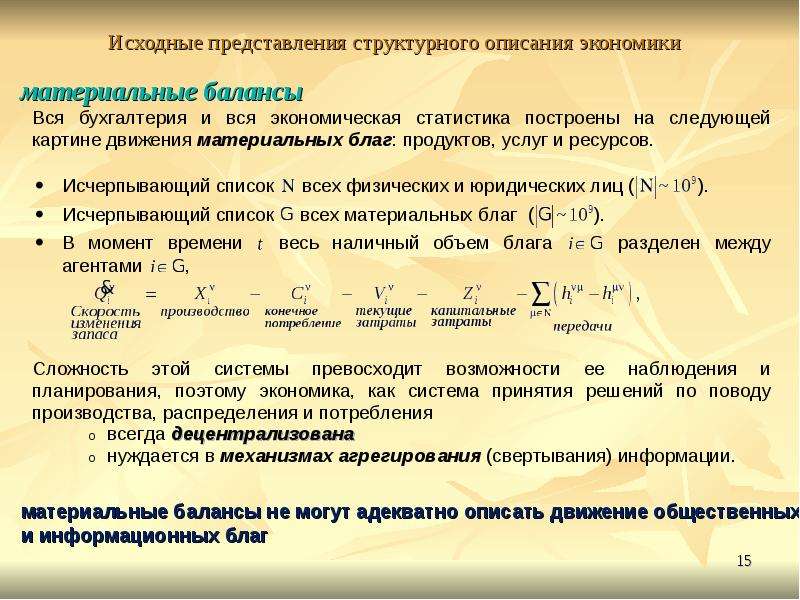 Исходные представления