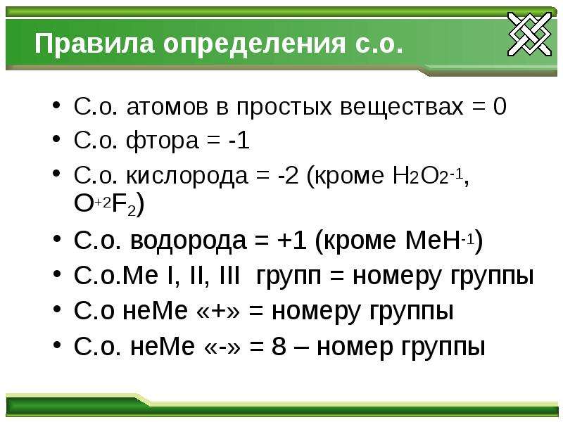 Степень окисления презентация 8