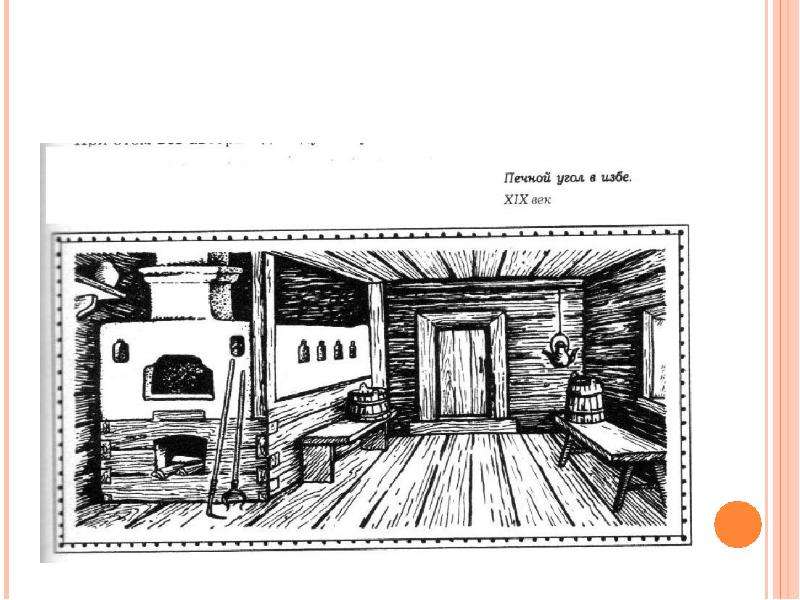 Рисунок избы внутри для 5 класса