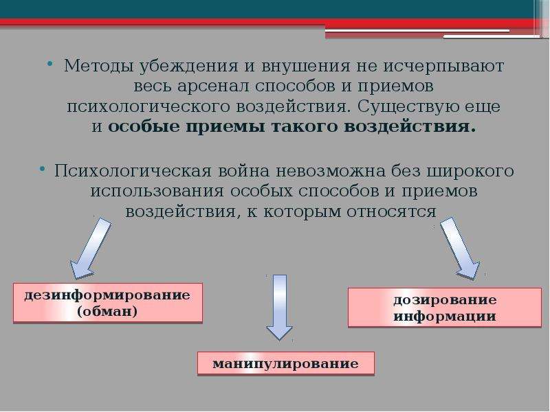 Проблемы психологического воздействия и руководство большими группами