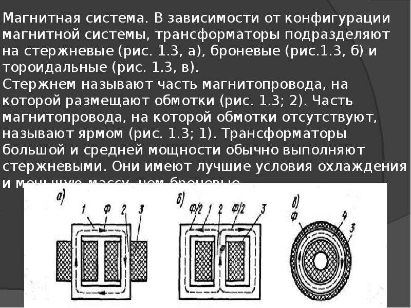 Стержневой трансформатор схема