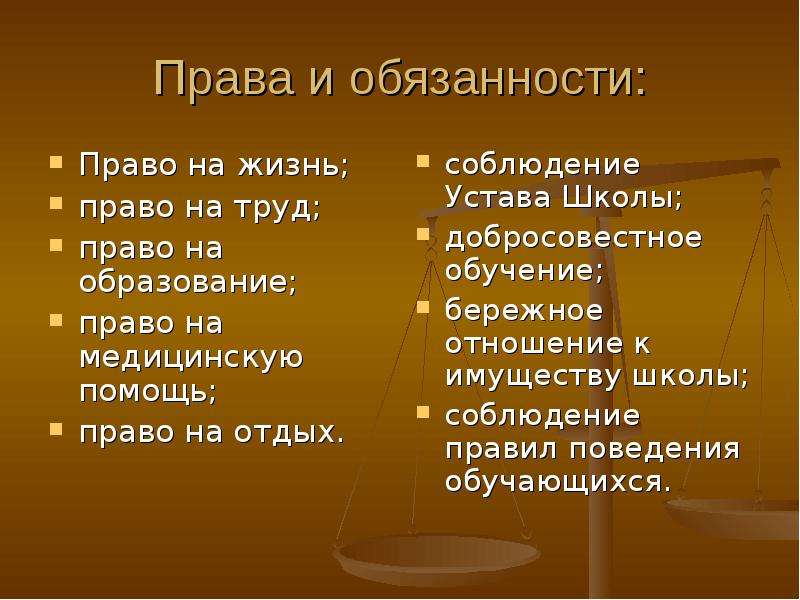 Проект мои права мои обязанности 4 класс