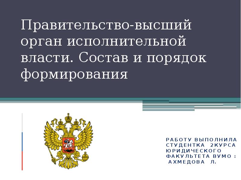 Дипломная работа: Правительство Российской Федерации – высший орган исполнительной власти