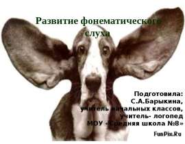 "Развитие фонематического слуха" - скачать презентации по Педагогике