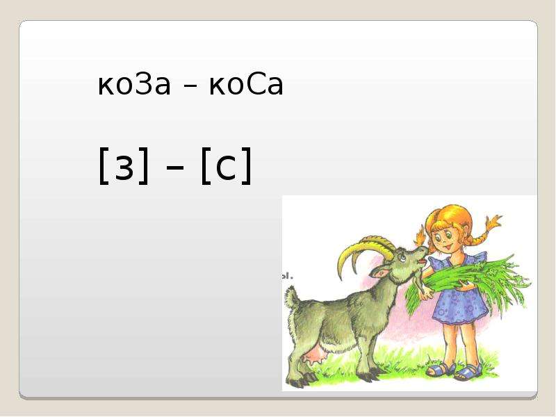 Звуковая схема коза коса