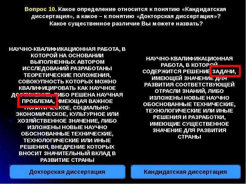 Определите какое понятие является. Определение. Диссертация это определение. Отличие кандидатской диссертации от докторской. Что относится к определению.