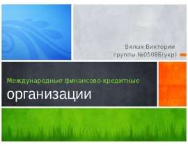Международные финансово-кредитные организации Вялых Виктории группы №0508Б(укр)