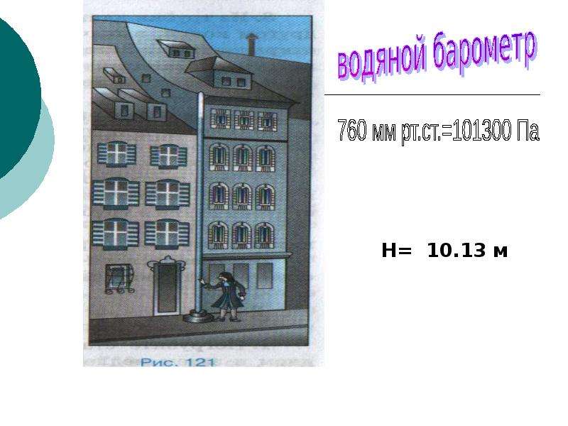 На рисунке 131 изображен водяной барометр созданный паскалем в 1646 году какой высоты был