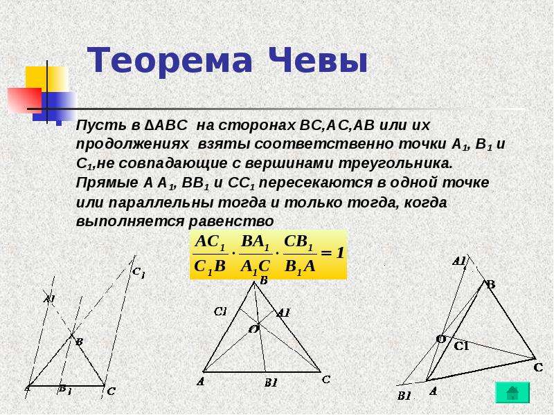 Теорема менелая и чевы 10 класс презентация