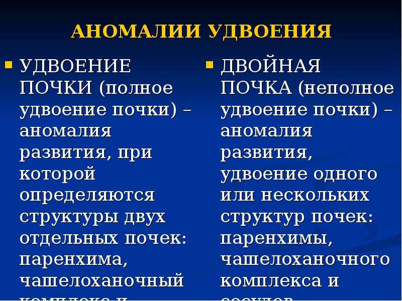 Аномалии мочеточников презентация