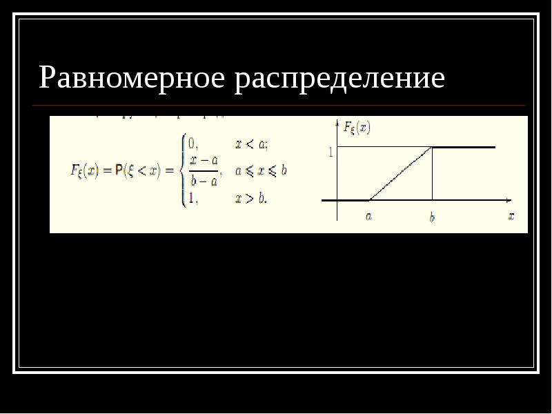 Равномерное распределение случайной величины презентация