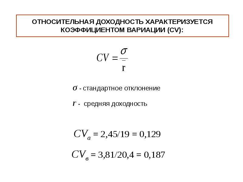 Коэффициент вариабельности по обоим проектам