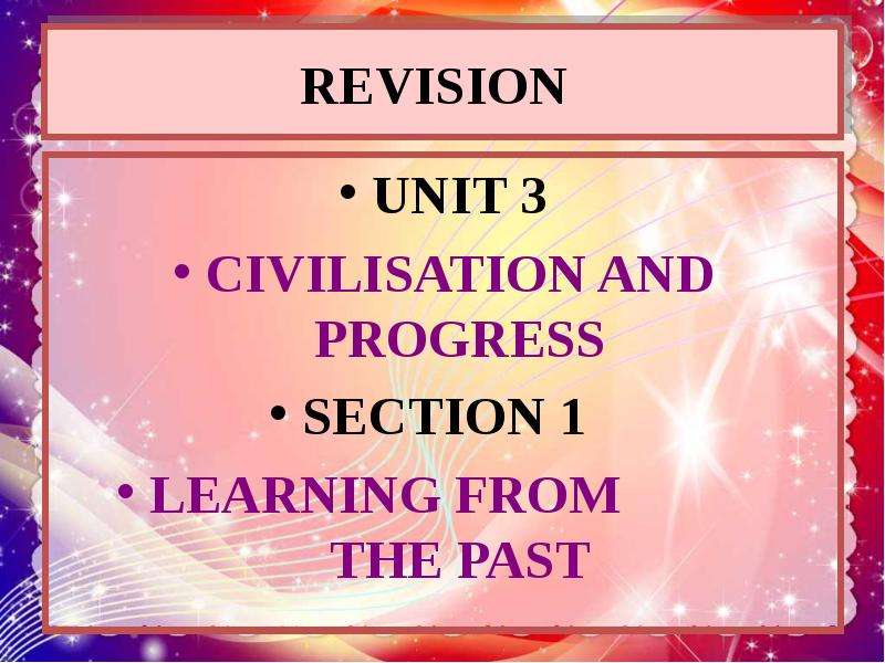 Revision unit 1. Revision Units.