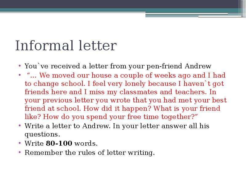 Answer your letter