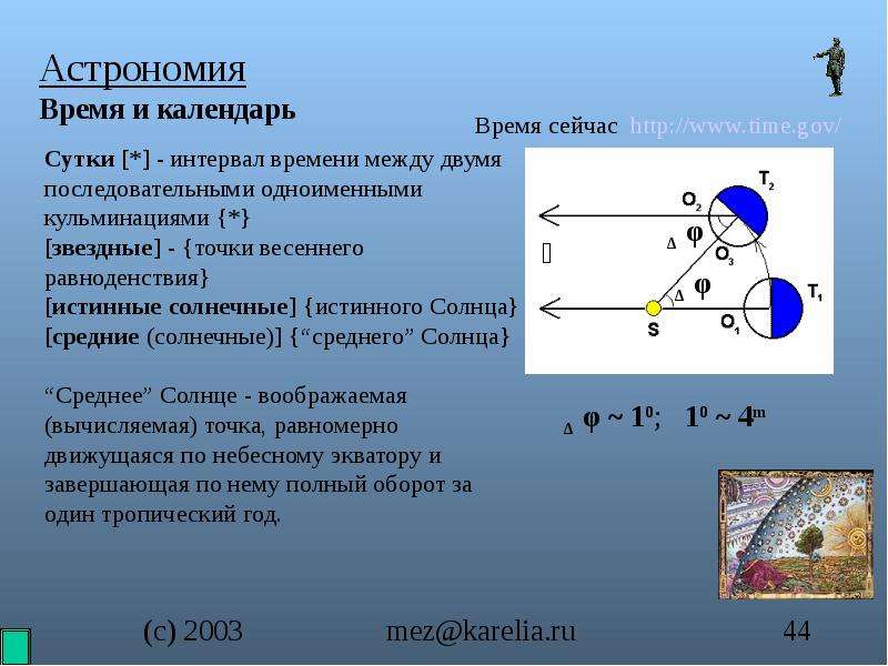 Презентация по астрономии 10 класс время и календарь