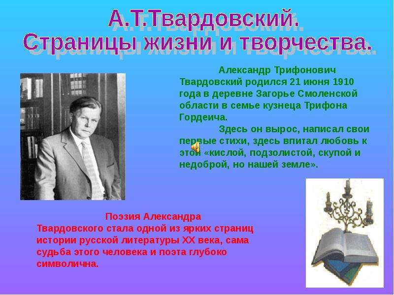 Презентация о твардовском