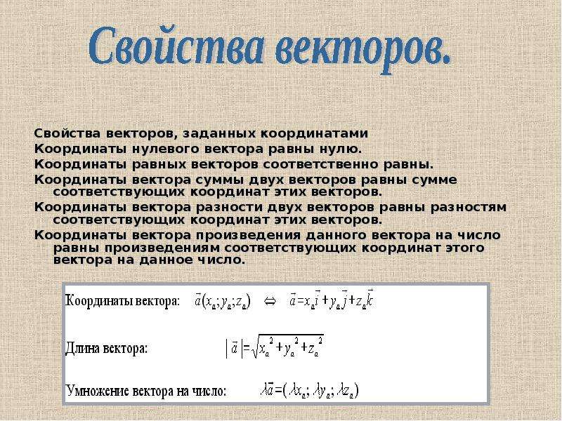 Координаты равных векторов соответственно равны. Свойства координат вектора. Координаты равных векторов. Свойства координатных векторов. Свойства суммы векторов.