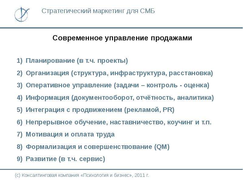 Вопросы стратегического маркетинга