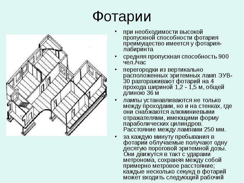 Схема облучения фотария