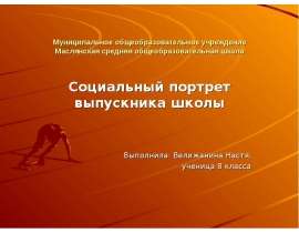 Муниципальное общеобразовательное учреждение Маслянская средняя общеобразовательная школа Социальный портрет выпускника школ