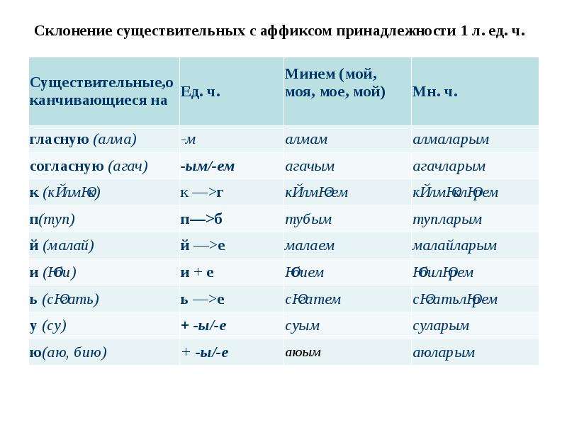 Притяжательное склонение существительных