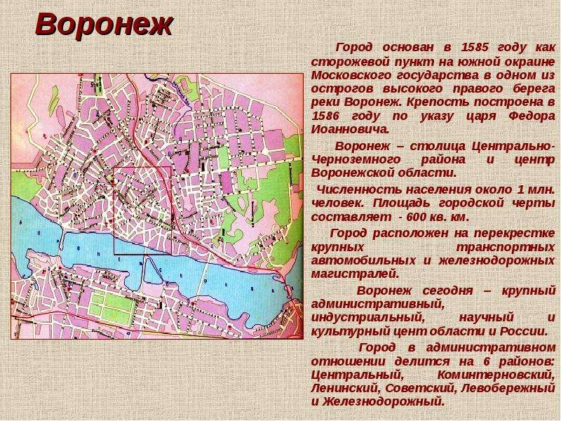 Проект 4 класс город воронеж