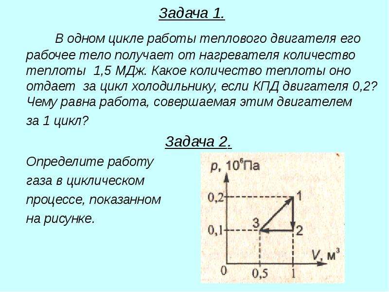 В некотором циклическом процессе кпд двигателя 50 за цикл газ отдает холодильнику 50 дж